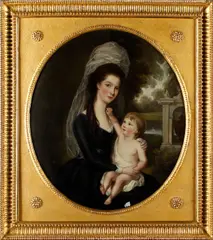 A mother and child, attired in 18th Century dress by English School, oil on canvas, sold Oct 2012