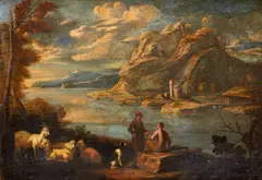 Coastal landscape by Salvator Rosa, oil on canvas, sold Oct 2012