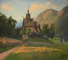 Stave Church by Hans Andreas Dahl, sold Oct 2012