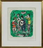 titled Musicians by Marc Chagall, color lithograph, offered Apr 2017