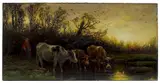 landscape with cows by Peter Moran, oil on panel, offered Apr 2017