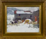 titled A. Catskill Barn by Harry Leith-Ross, oil on board, offered Apr 2017