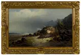 coastal scene with shipwreck by William Weisman, oil on canvas, offered Apr 2017