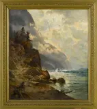 coastal scene by Carl Philipp Weber, oil on canvas, offered Apr 2017