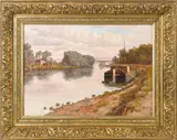 river scene by William Baptiste Baird, oil on canvas, offered Apr 2017