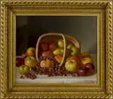still life with apples and nuts by John F. Francis, oil on canvas, offered Apr 2017