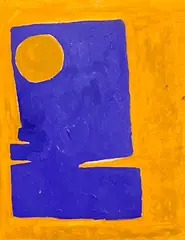Lakers Drawing by Sam Moyer, 2017, oil on paper, sold Sep 2022