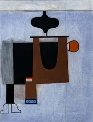 Untitled (Blue and Orange Composition) by David Storey, 1992, charcoal, conte, and pastel on paper, sold Sep 2022
