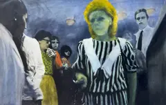 Untitled from 'Transit' Series by Chris Enos, 1987, oil on gelatin silver print, sold Sep 2022