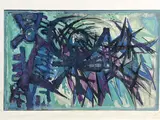 Untitled (Study for Stained Glass) by Lowell Nesbitt, 1956, gouache and watercolor on paper, sold Sep 2022