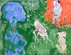 Untitled by Robert Beauchamp, oil on paper, sold Sep 2022