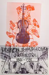 Boston Symphony Orchestra 1881-1981 by Robert Rauschenberg, 1980, lithograph on Arches paper, sold Sep 2022