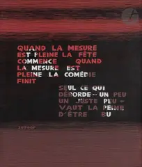Tableau-poème III by Michel Seuphor, 1958, Encre de Chine et collage de papiers colorés, sold Feb 2023