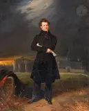 Portrait d’homme devant le fort de Ham by Édouard Pingret, Toile d’origine (Belot), sold Dec 2022