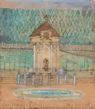Amphithéâtre (Muszla koncertowa) à Krynica Zdroj by Nikifor Krynicki, Aquarelle, sold Dec 2022
