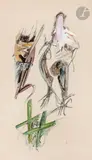 Composition n°179 by Camille Bryen, 1948, Encre, aquarelle et gouache, sold Dec 2022