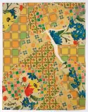 Composition by Alain Jacquet, 1962, Collage de toiles cirés, sold Dec 2022