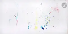 Composition by André Valensi, 1992, Aquarelle sur papier Japon, sold Dec 2022