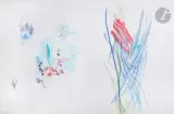 Composition by André Valensi, 1992, Encre et aquarelle sur papier Japon, sold Dec 2022