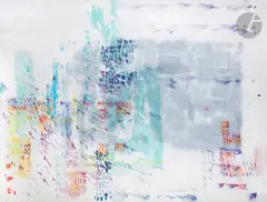 Composition by André Valensi, 1992, Aquarelle sur papier Japon, sold Dec 2022