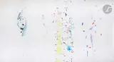 Composition by André Valensi, 1992, Aquarelle sur papier Japon, sold Dec 2022