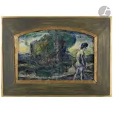 PEINTRE & ANDRÉ METTHEY (1871-1920) CÉRAMISTE Baigneuse dit aussi Pastorale by Georges Rouault, vers 1907, Panneau décoratif à partie haute cintrée, sold Dec 2022