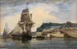 Goélette sortant du port by Jules Achille Noël, Gouache aquarellée, sold Jun 2011