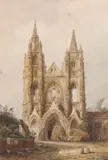L'église Saint-Jean-des-Vignes by François Étienne Villemet, Aquarelle gouachée, sold Jun 2011