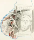Les yeux clos by Odilon Redon, Lavis d'encre et gouache, sold Jun 2011