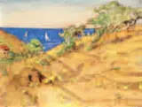 Paysage de Collioure » by Louis Bausil, 1909, Aquarelle gouachée signée et datée "10-09" en bas à droite, sold Oct 2008