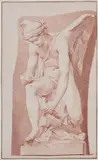 L'Amour rassemblant les colombes du char de Vénus by Louis-Claude Vassé, Sanguine, sold Jun 2014