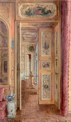 Hôtel Lambert, vue de l'enfilade du salon des Muses vers le grand salon by Alexander Borisovich Serebriakoff, 1950, Gouache et aquarelle, sold Mar 2014