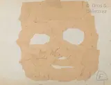 Masque by Era Milivojević, Collage de tissus sur carton, sold Jun 2020