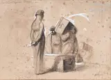 Le départ pour Gênes by Jean-Louis Forain, Fusain et gouache blanche, sold Jun 2020
