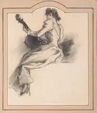 Musicienne by Jules Chéret, Fusain et crayons de couleurs, sold Jun 2020