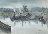 Paris, l’arsenal by L. P. Robert Lavoine, Gouache sur papier, sold Jun 2020