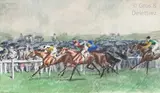 Mauvais temps à Longchamp by Maurice Taquoy, 1929, Aquarelle signée en bas à gauche et datée, sold Jun 2020