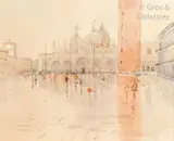 Place Saint-Marc by Nicolas Krycevsky, 1959, Aquarelle, sold Jun 2020
