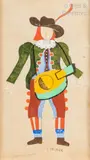 Le joueur de vielle by Georges Valmier, Gouache et crayon sur papier, sold Jun 2020