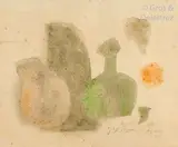 Composition Adjudication sous réserve de la certification de la Fondation BISSIER-ASCONA by Julius Heinrich Bissier, Aquarelle sur papier, sold Jun 2020