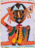 Lady with Blue Eyes by Peter Aspell, 1987, oil on board, sold Mar 2019