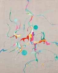 Willow Point by Alex Janvier, acrylic on linen, sold Mar 2019