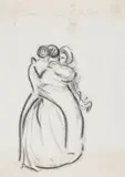 Amme mit Kind by Heinrich Zille, Kreide auf Papier, sold Jun 2016