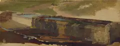 Studie eines Troges by Louis Gurlitt, Öl über Bleistift auf Papier auf Karton, sold May 2017