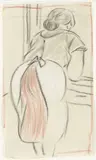 Am Fenster by Heinrich Zille, Farbkreide auf dünnem Papier auf Bütten montiert, sold Jun 2018