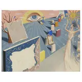 Surrealist Scene by Leo Rackow, Gouache on paper, sold Nov 2022