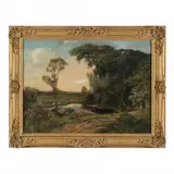 Pastoral Landscape with Figures by Edwin Cole, Oil on canvas (lined), sold Nov 2022