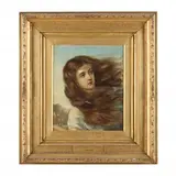 Portrait of a Girl with Windswept Hair by John Hanson Walker, Oil on canvas, sold Nov 2022