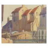Waterway, Newcastle by Frederick Griffen, Watercolor on paper, sold Nov 2022