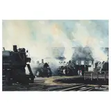 Roundhouse by Mike Pearsall, Watercolor on paper, sold Nov 2022